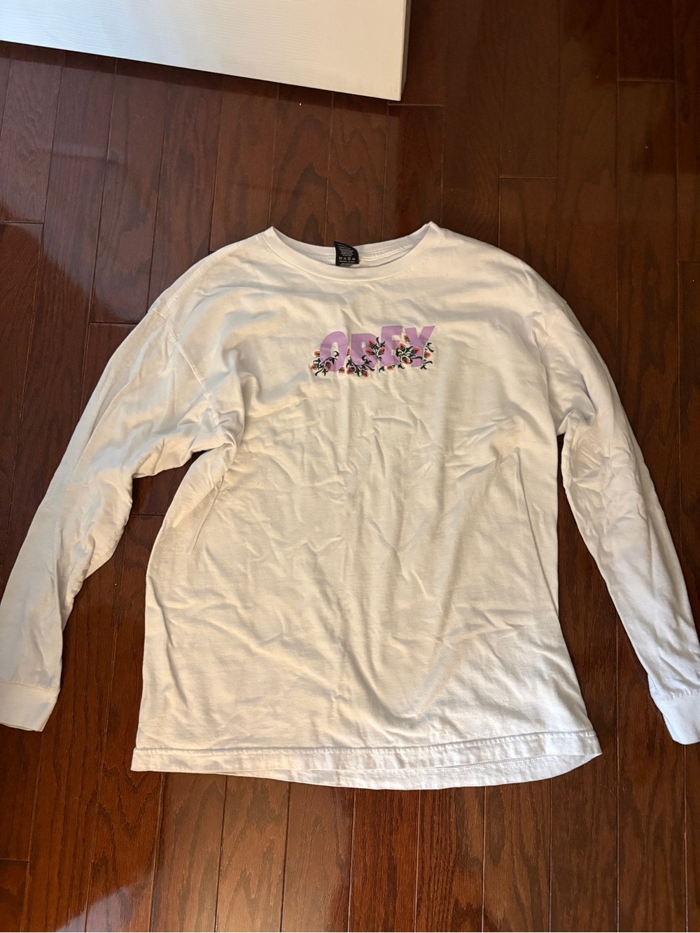 Obey Floral Graphic Long Sleeve Tee Medium